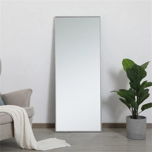 Elegant Decor Eternity 60" x 24" Contemporary Metal Frame Mirror in Silver - Picture 2 of 12