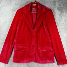 Women's Red Velvet Blazer 10 Academia Fairy Goth Whimsigoth Christmas 2 Button