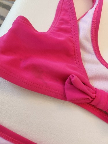Lot 4 Girls Bikinis Classic Easy Fits Seersucker Turquoise Pink Size 5 - Picture 8 of 24