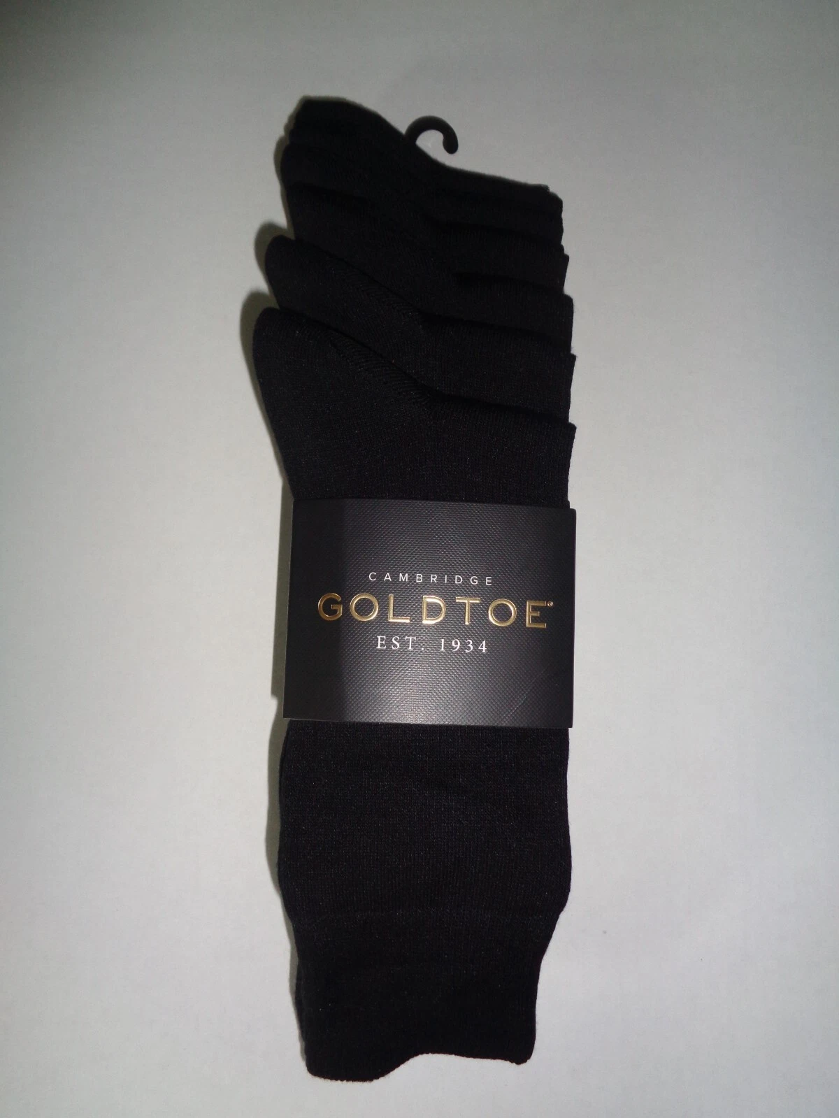 Gold Toe Men's 6 Pair Aquafx Moisture Wicking Crew Dress Socks Black Size 6-12.5