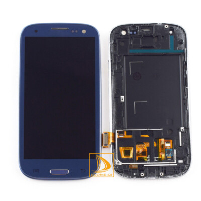 Blue For Samsung Galaxy S3 i9300 Glass LCD Touch Screen Digitizer Assembly Frame