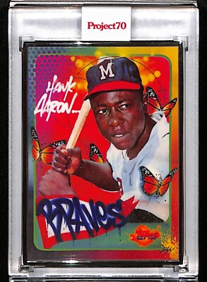 2021 TOPPS PROJECT 70 #585 HANK AARON BY RISK P70 AP SILVER FRAME 02/51 ...