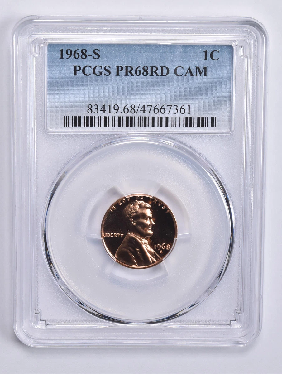 PCGS Certified PR 68 Graded 1968 Lincoln Memorial Small Cents