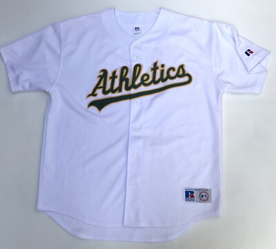 VTG Oakland A's  Jersey MLB Baseball Team Athletics Russell Stitched Sz XXL