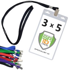 10 Pack- 3X5 Inch Large Credential & Badge Holders with Lanyards for VIP Passes
