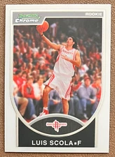 2007-08 Bowman Chrome White Border Rookie #120 Luis Scola /2999 Houston Rockets