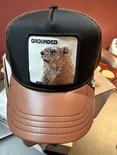 Leather Grounded Goorin Bros Trucker Hat  Rare  Unisex  One Size  1 Left