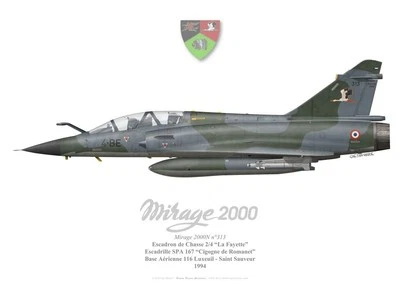 Print Mirage 2000N, EC 2/4 "La Fayette", SPA 167 Cigogne, 1994 (par G. Marie)