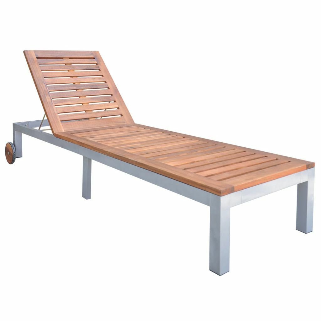Details About New Acacia Wood Sunlounger Bed Chaise Outdoor Garden Pool Furniture Seat