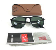 Ray-Ban Sunglasses RB2203 919/58 Black on Transparent w/ Green Polarized Lenses