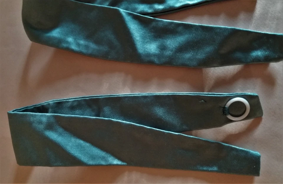 Paire d'embrasses en satin bleu 1 - Photo 3/4
