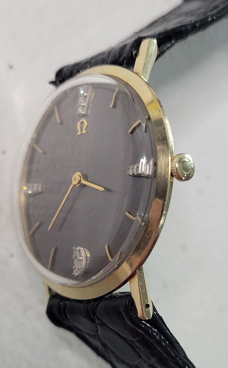 1960s Omega 14k Solid Purple 12 Diamond Dial 17J Cal.625 Manual