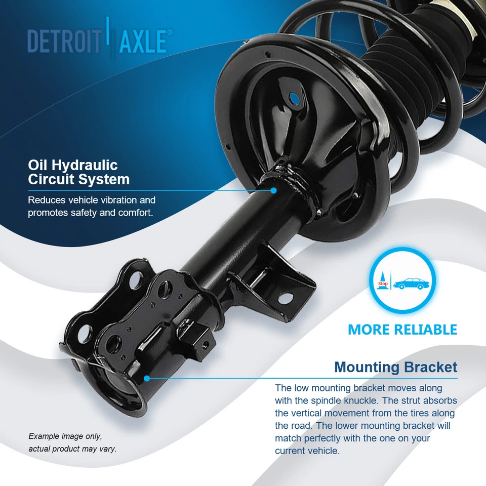 Kit de 10 peças apoios de suspensão dianteiros e mola + braços de controle barras oscilantes para 2007-2010 Kia Optima - Imagem 3 de 4