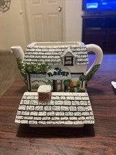 English Village Florist Shaped Teapot by OCI Omnibus - Hand Painted