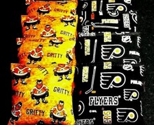 CORNHOLE BEAN BAGS made w Philadelphia FLYERS Fabric 8 ACA Regulation Toss Bags