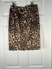 Club Monaco Satin Leopard Jackie Skirt Jupe Cocoa Brown Size 4 NWT