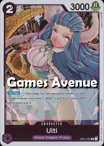 One Piece Card Game: OP01-093 Ulti (Purple/Purple) Rare/R!