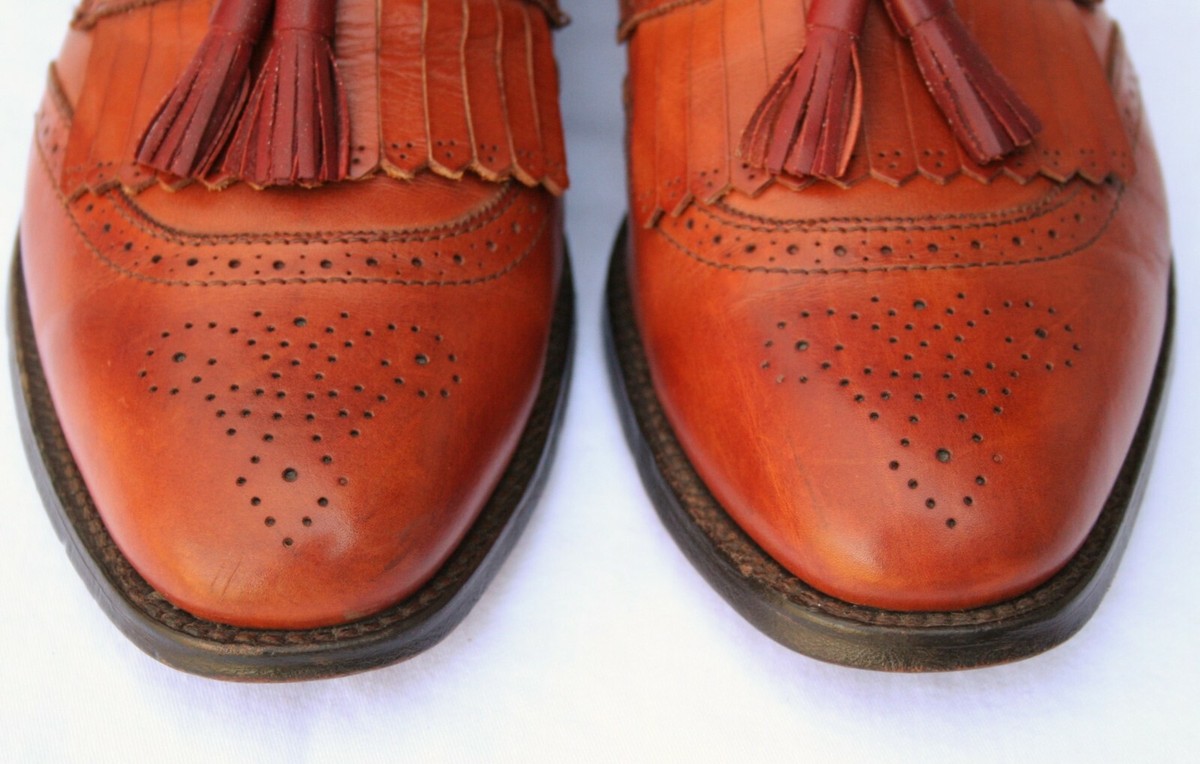 Allen Edmonds sz 9.5 D Bradenton Walnut Tan Kiltie Loafers  display picture 2