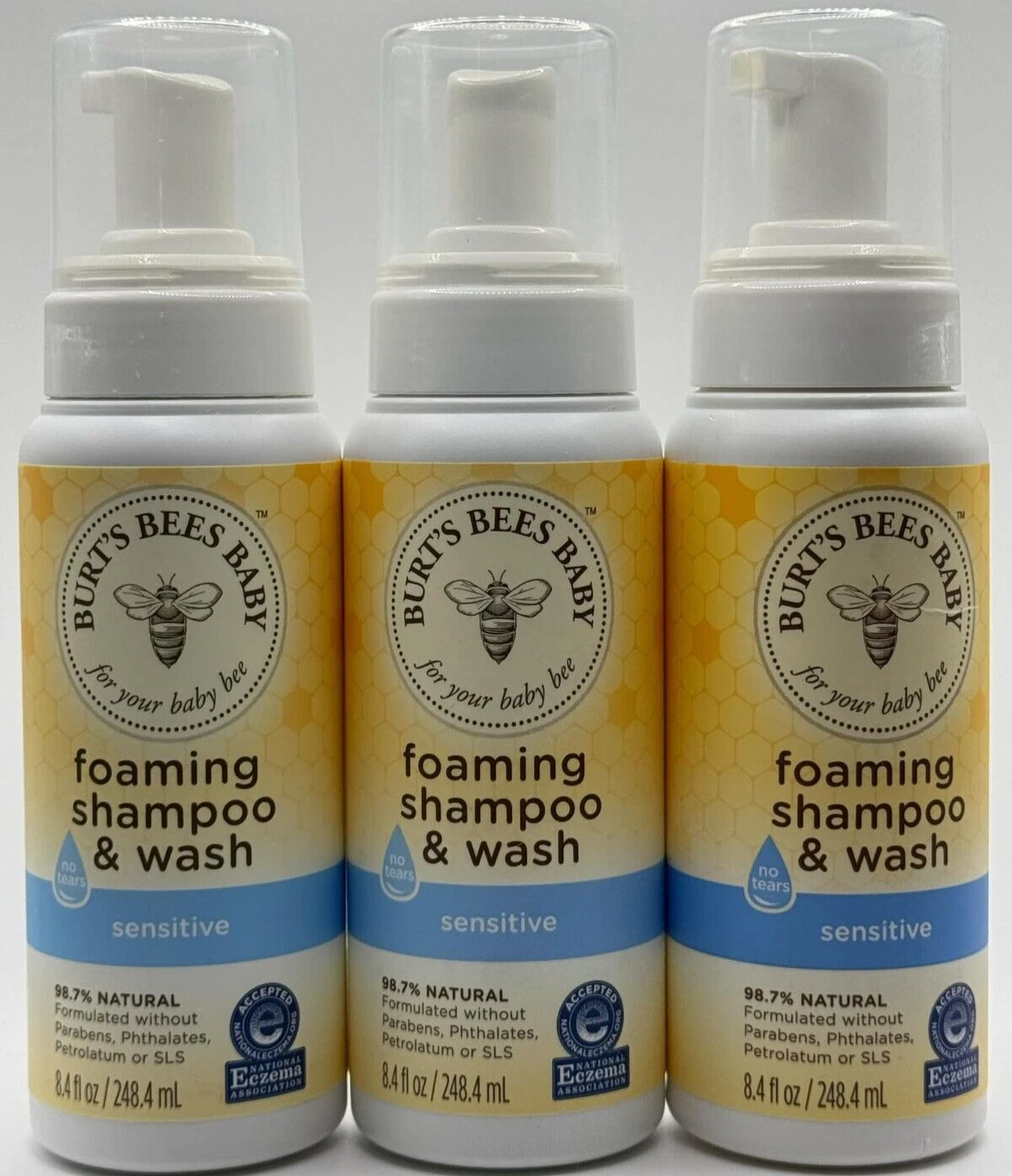 3PK Burts Bees Baby Foaming Shampoo & Wash Sensitive ~ 8.4 FL OZ EACH ~ NEW
Opens in a new window or