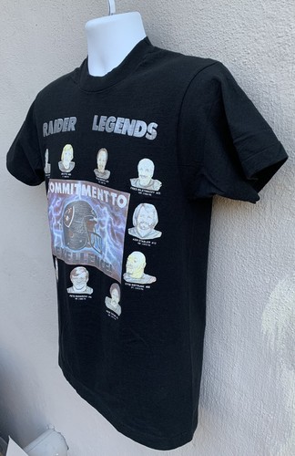 Vintage NFL Raider Raiders Legends T-Shirt Black Silver Single Stitch M USA Made - Afbeelding 3 van 8