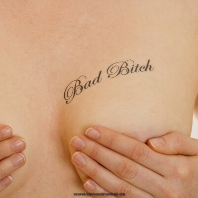 10 x Bad Bitch - Tattoo Schriftzug in schwarz - Sexy Kinky Temporary Tattoo (10)