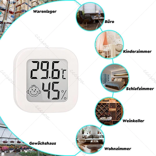 5X Mini Thermometer Digital HygrometerLuftfeuchtigkeit Temperaturmesser Slim - Bild 3 von 11
