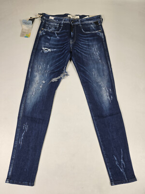 Replay MA934E Bronny Maestro Super Slim denim Jeans Hose denium blue Größe 33/32