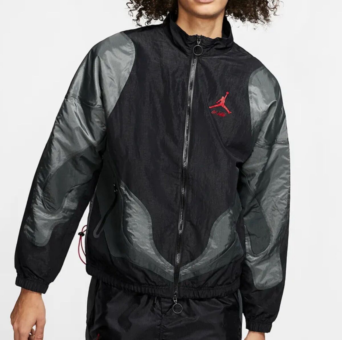 Sz Large Air Jordan x Off-White Woven Jacket 'Black' CV0550 Sz Large Air Jordan x Off-White Woven Jacket 'Black' CV0550