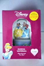 VTG Enesco Disney Enchanted Princess Musical Water Snow Globe Fur Elise NEW