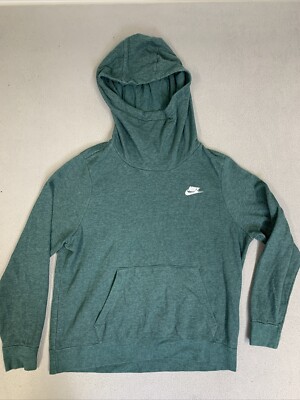 Nike Pullover Hoodie Women’s Size Large Green Long Sleeve Mock Neck  Sweatshirt