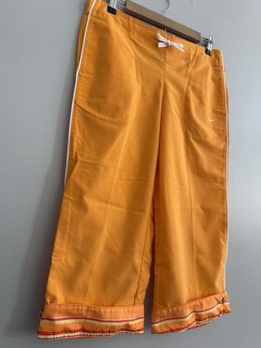 Nike Capri Nylon Golf Pants Orange Cuffed With Pockets Women’s Sz M Or 8 - 10 - Picture 11 of 11