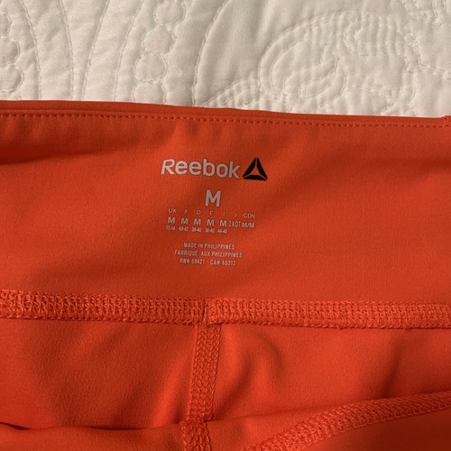 Reebok Womens M Colorblock Capri Leggings Speed Wick Orange Athletic Workout NEW - Picture 4 of 6
