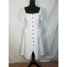 Astr the label white button front dress size small