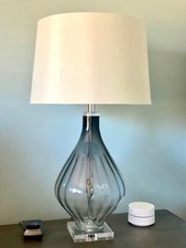 31" Gray Glass Table Lamp