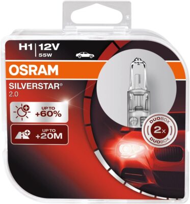 Osram Silverstar 2.0 Halogen Birnen - H1 - 12V/55W - Satz à 2 Stück 64150SV2-HCB