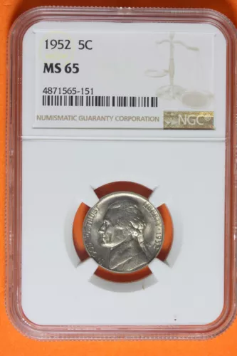 1952 NGC 5C MS65 JEFFERSON NICKEL #B40502