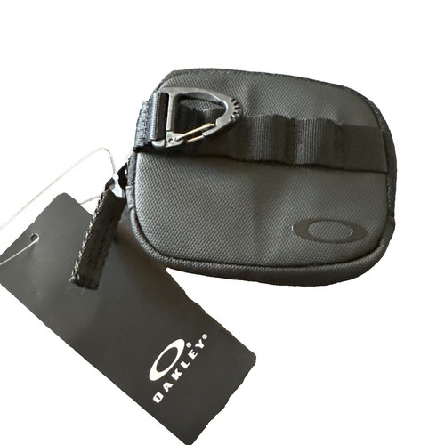 RARE OAKLEY LEATHER WALLET Black w Silver Icon Bi-Fold ID Credit