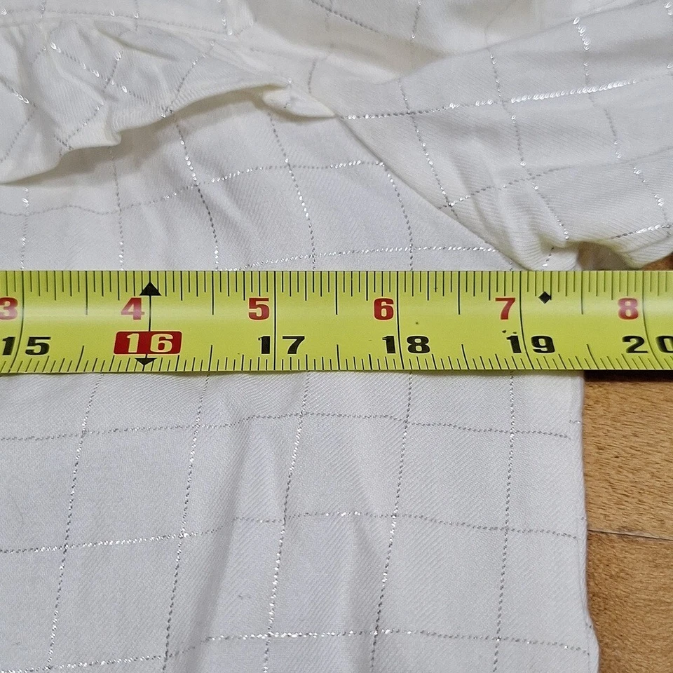 Mayoral кремовый с оборками блузка серебряная сетка акцент девочек Sz 16 равный Wom M-L - Изображение 4 из 4