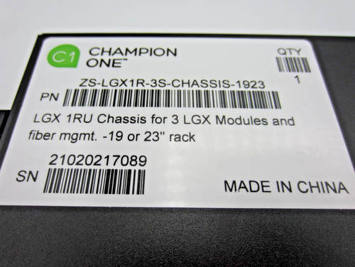 Champion One Mounting Chassis for LGX, 1RU Rackmount, 3 LGX Slots 19 or 23” Rack - Picture 3 of 3