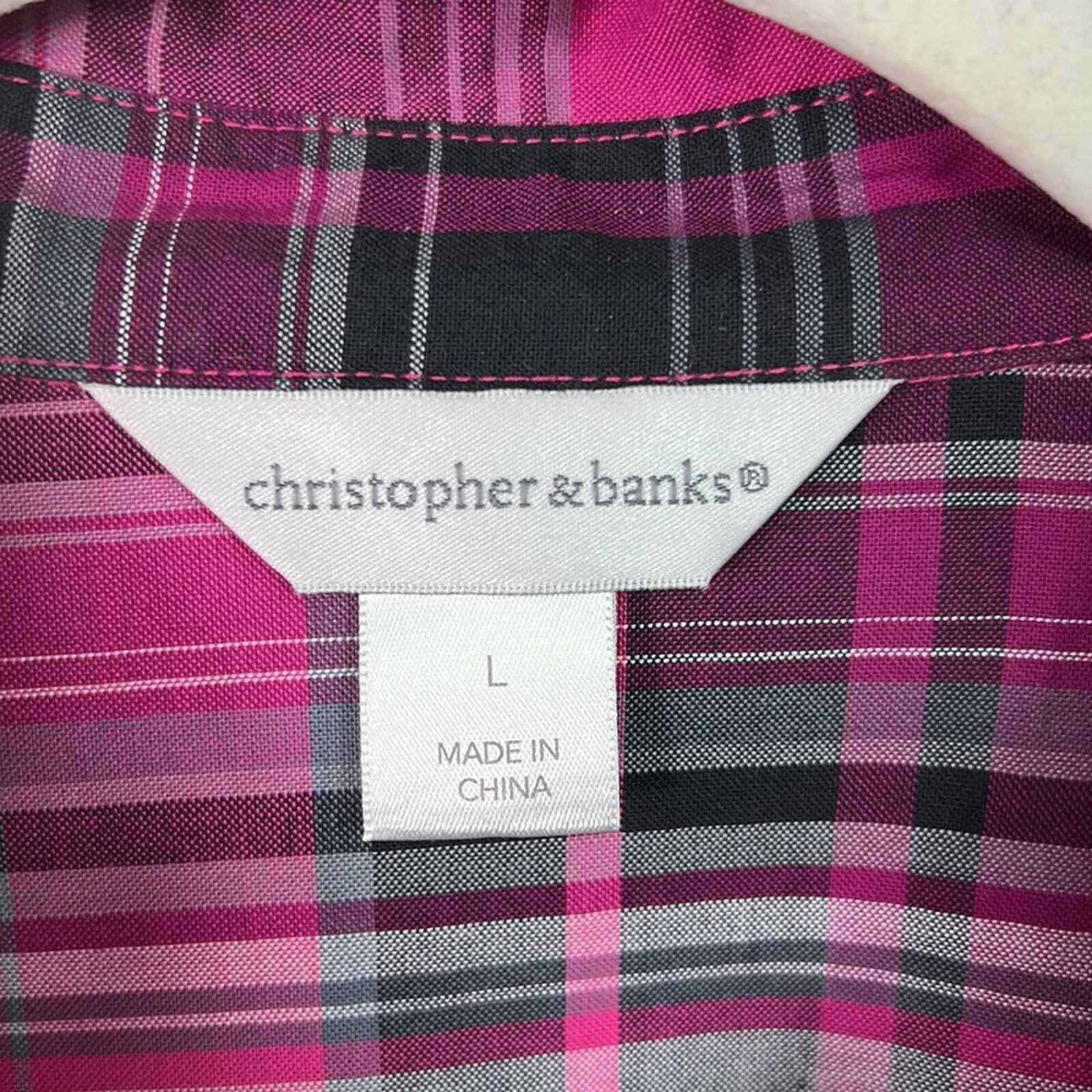 Christopher & Banks Womens Fuchsia Pink and Gray … - image 4