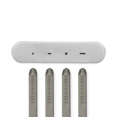 ImpressArt Dot & Dash Design Stempelset Metallprägung Signatur Morsecode 4tlg