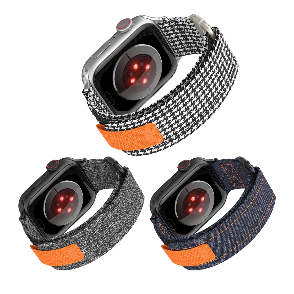 Correa de reloj deportivo de viaje de lona para Apple Watch Series 10/9/8/7/6 Ultra2/1 Foto 3 de 4