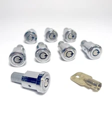 LOT OF 8 BEAVER GUMBALL CANDY MACHINE BARREL LOCKS WITH KEY #A2012 USED WORK