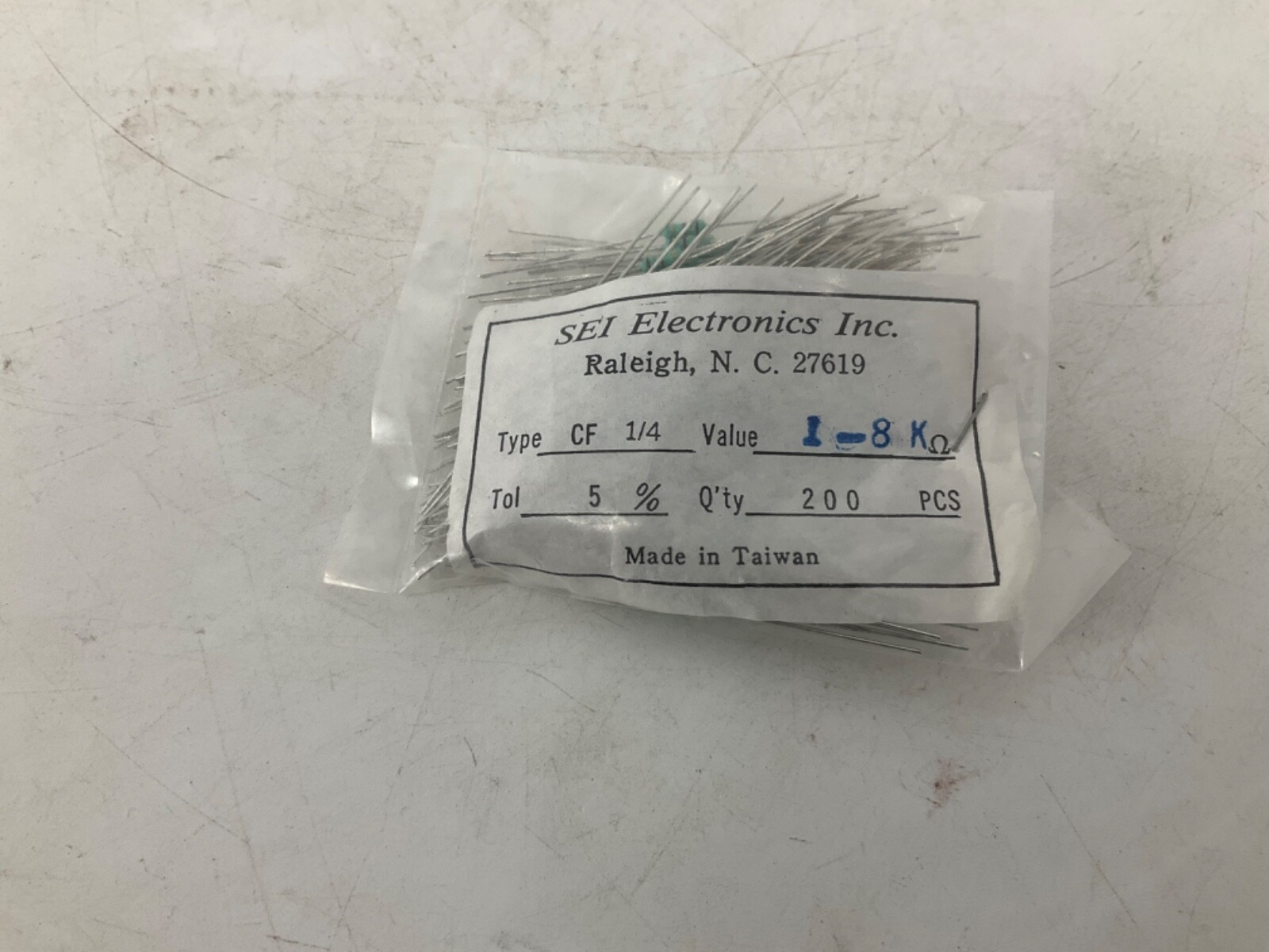 Carbon Film Resistors SEI Stackpole Electronics CF 1/4Watt 1-8K Ohm 5% ...