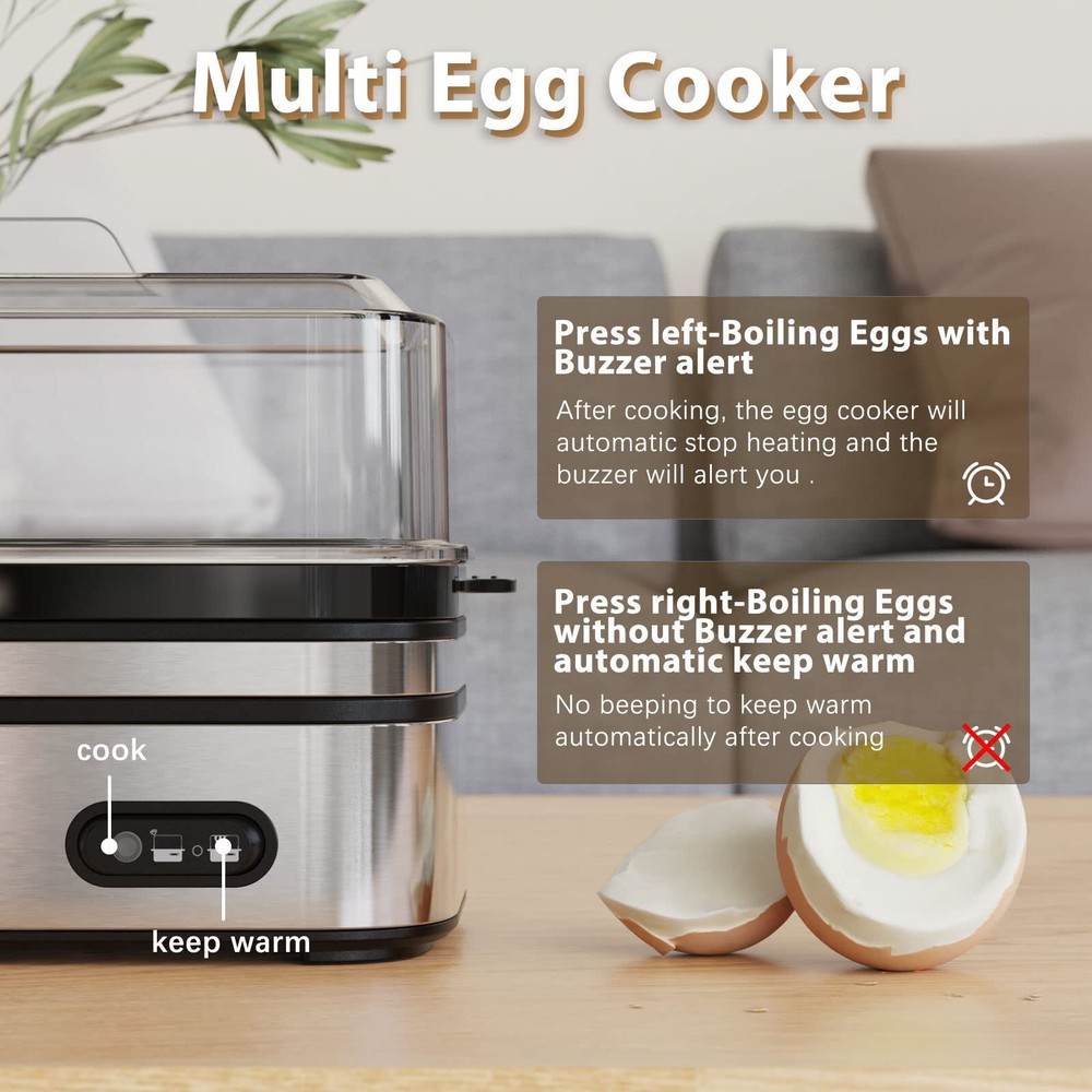 Electric Egg Cooker for 6 Eggs – Soft, Medium, Hard Boiled & Poached Electric Egg Cooker for 6 Eggs – Soft, Medium, Hard Boiled & Poached