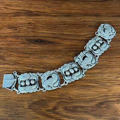 Estate Georg Jensen Sterling Silver Large Dove Bracelet by Kristian Møhl-Hansen