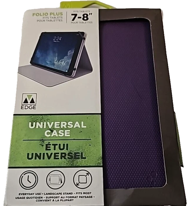 M-Edge Folio Plus Case Book Purple for Tablet 7" 8" iPad Mini 4 5 Galaxy Tab A - Image 4 of 4