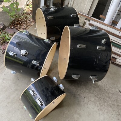 Vintage Taiwan 4 Pc JAZZ Drum Kit Project 20x14, 16x16, 14x13 , 12