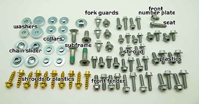 BODY FULL PLASTICS BOLT KIT fits KTM XC MX 300 XC 200 250 450 525 MX 125 350 500