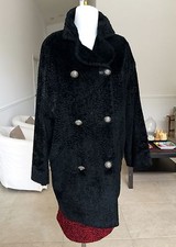 Gianni Versace Versus Black Faux Fur Women's Coat Size It 44 From 1995/96